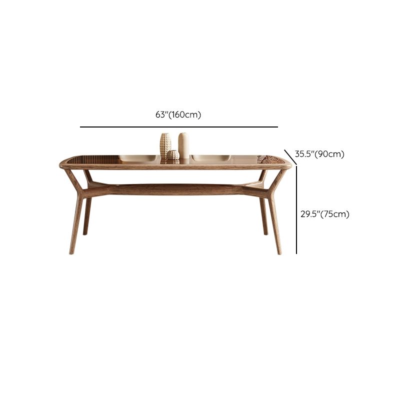 Contemporary Tempered Glass Top 4 Legs Base Dining Room Set for Kitchen