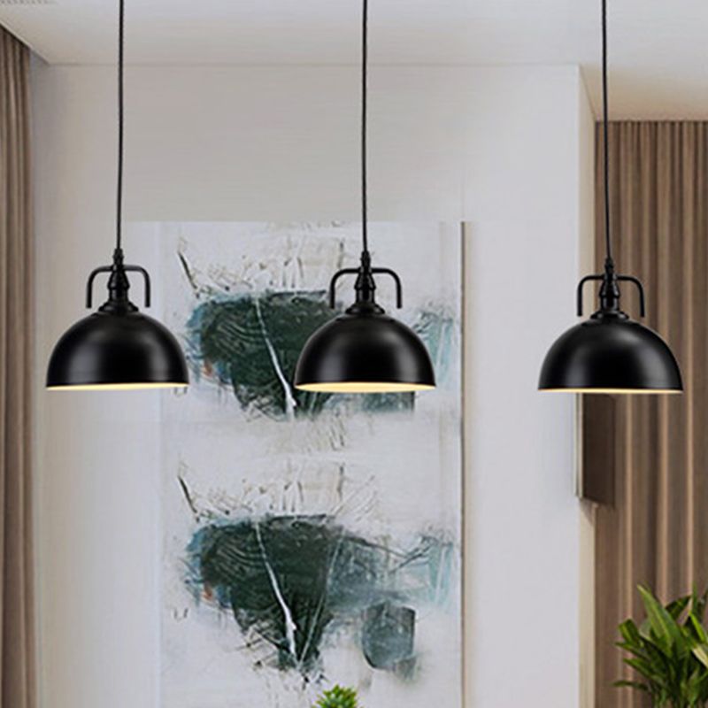 Pot Cover Metallic Hanging Light Vintage Single-Bulb Restaurant Beleuchtung Anhängeranlage