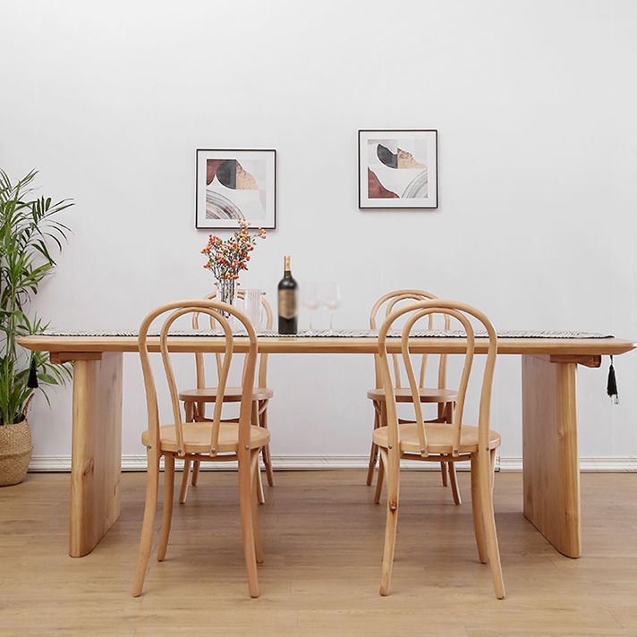 Modern 1/2/5/7 Pieces Rectangle Dining Set Pine Wood Dining Table with Chairs