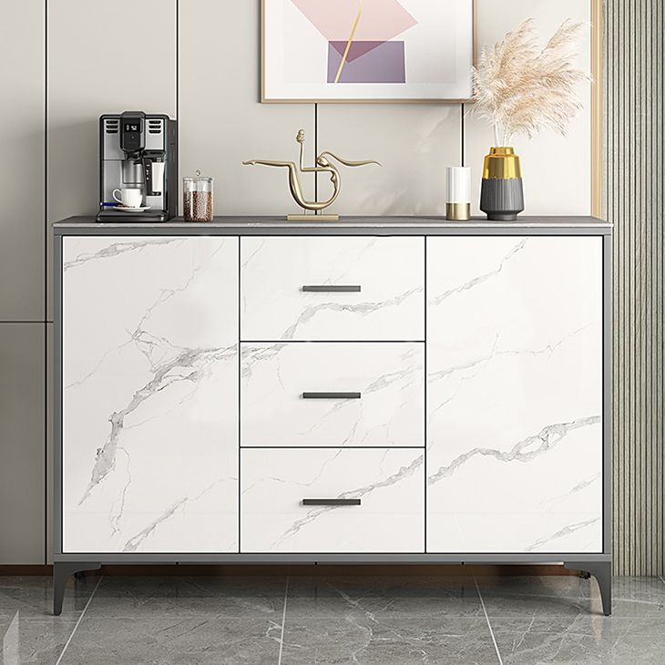 Stone Kitchen Sideboard Cabinet Modern Server Cabinet with Storage