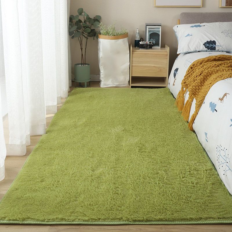 Funky Solid Shag Carpet Polyester Area Rug Stain Resistant Indoor Rug for Adult's Bedroom
