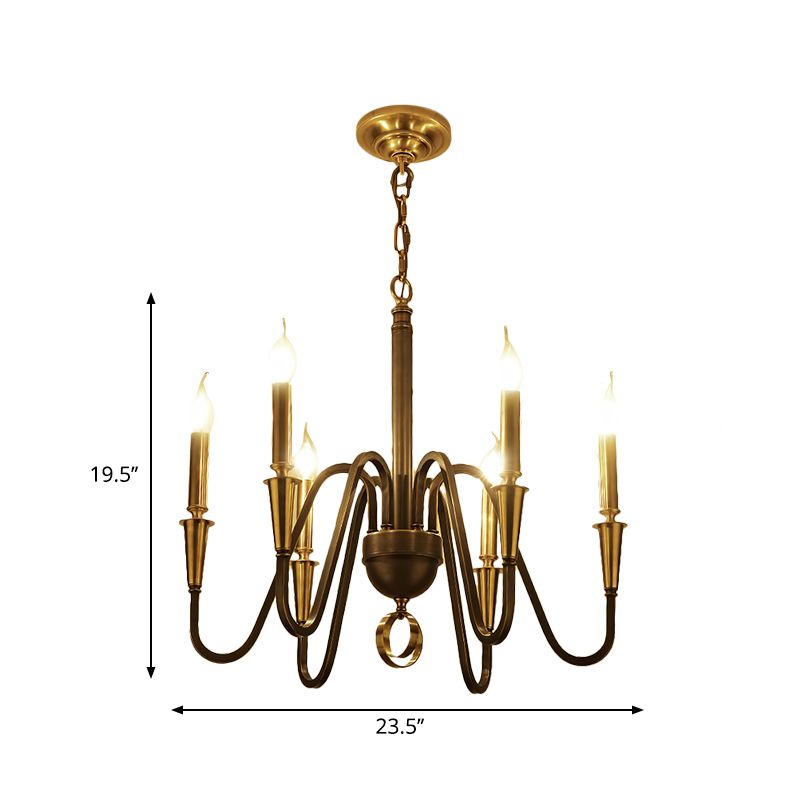 Messing kaarsen plafond hanglamp traditioneel metaal 6/8 lichten woonkamer kroonluchter verlichtingsarmatuur
