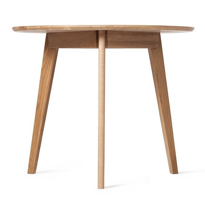 Solid Wood Tripod Base Dining Table Simplicity Style Round Dinette Table