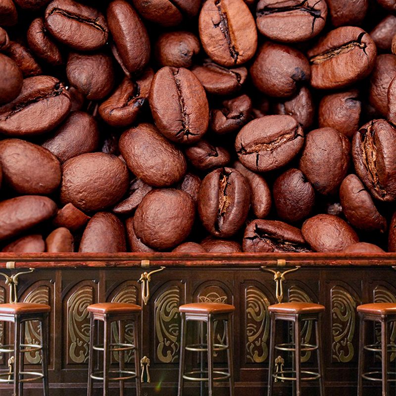 Photography Coffee Beans Wallpaper Murals Environment Friendly for Coffee Shop