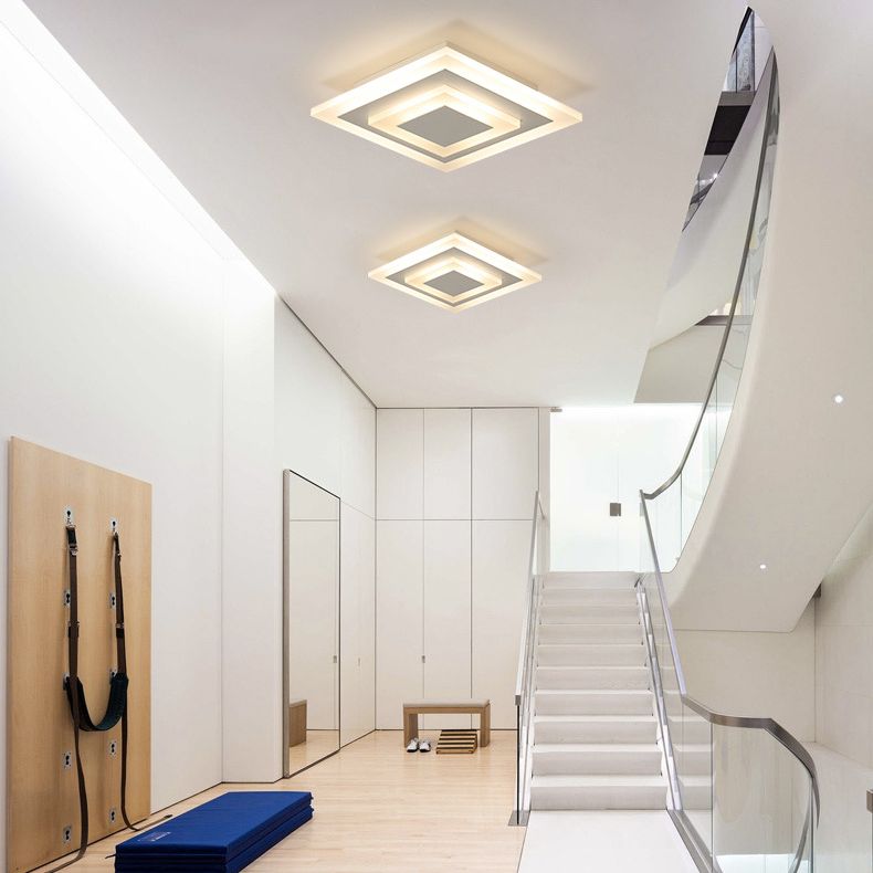 Modern Minimalist Style Flush Mount Ceiling Lighting Fixture Acrylique 1 Light Flushmount