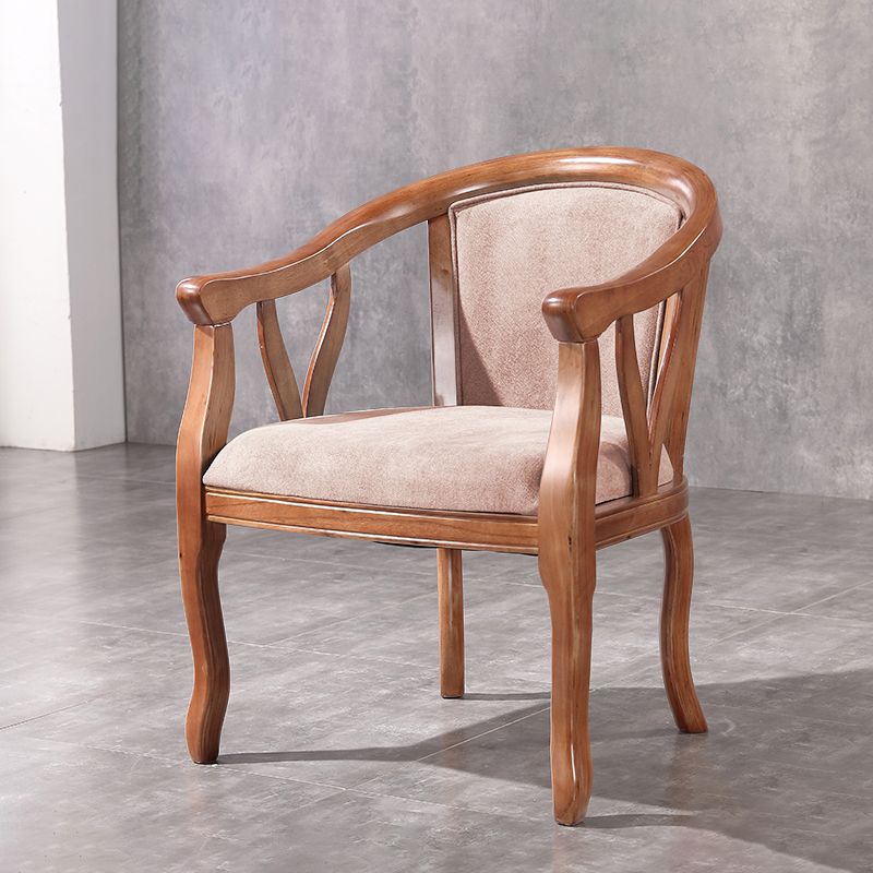 Silla de comedor tradicional de madera maciza, sillón de comedor de lino para uso doméstico