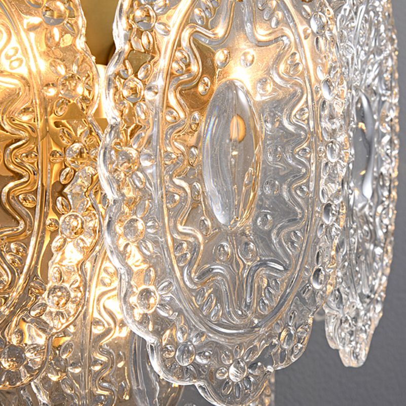 Contemporary Clear Shade Wall Sconce Lighting Unique Shade Wall Lamp for Bedroom