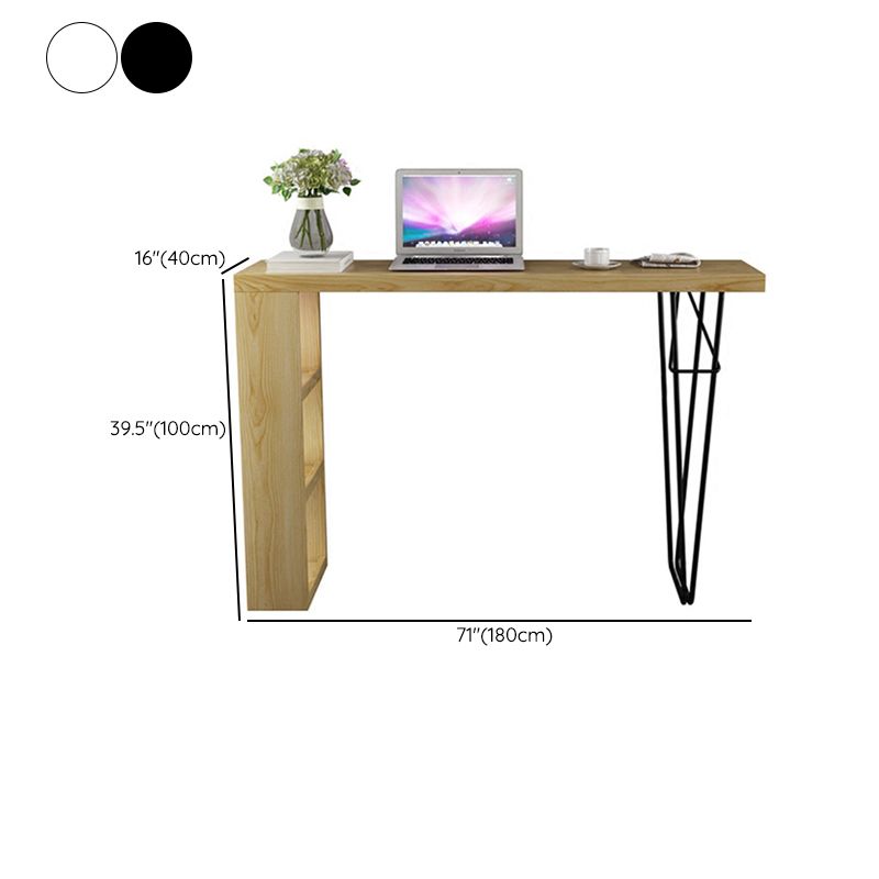 Industrial Rectangle Bistro Bar Desk Pine Solid Wood Bar Dining Table