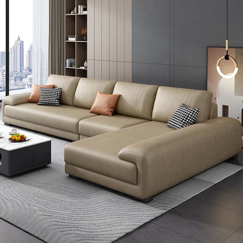 Nordic Faux Leather Stationary Living Room Recessed Arm Seating