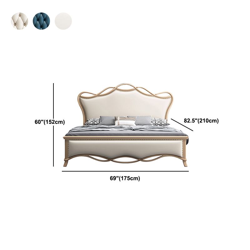 Glam Solid Wood Mattress Included with Headboard Camelback Panel Standard Bed