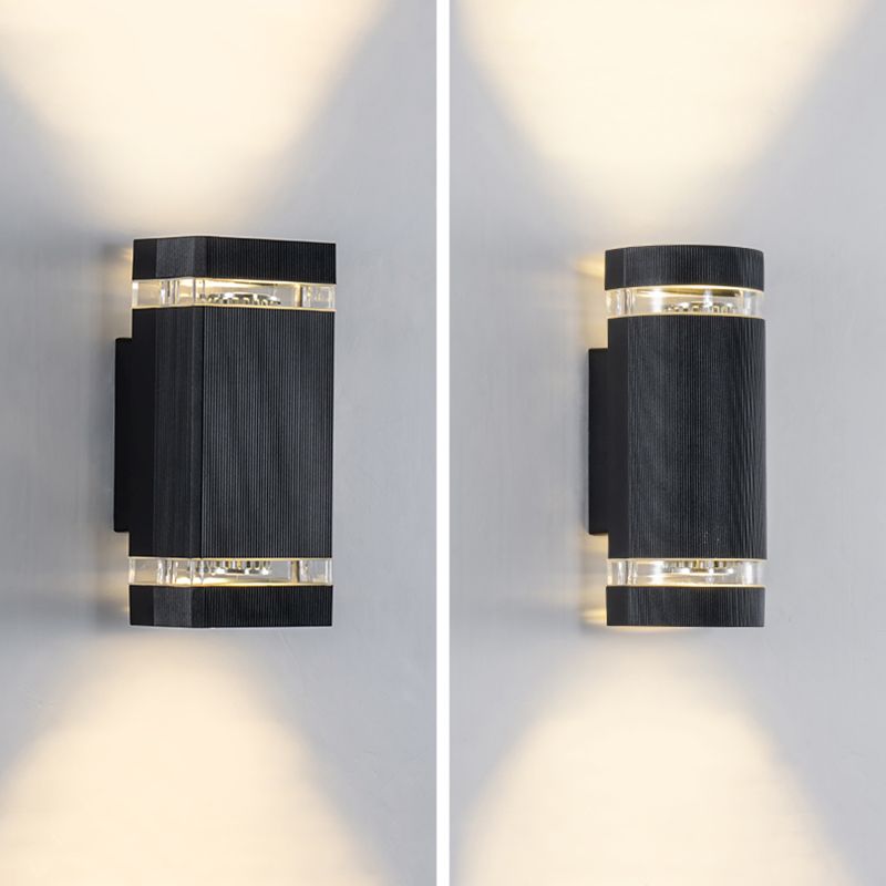 Minimalismo de aluminio Luz de luz de pared Negro al aire libre 1 luz de pared de pared Luz de pared