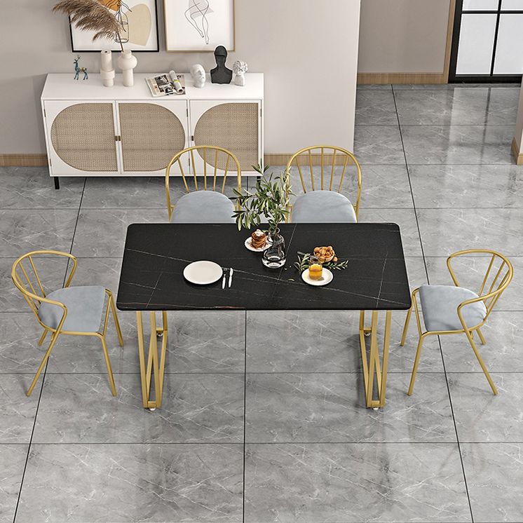 Sintered Stone Home Dining Table Industrial Dining Room Table with Double Pedestal