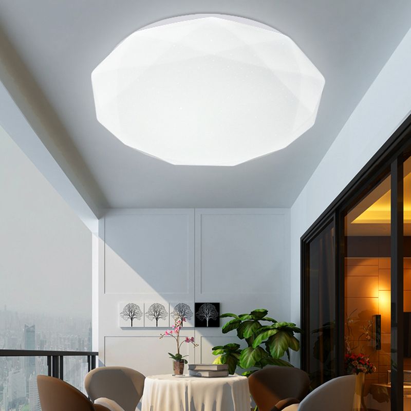 White LED Ceiling Light Modern Ceiling Mount Light with Acrylic Shade for Balcony