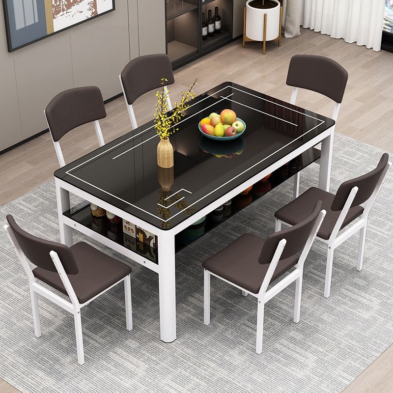 Glas modernes Rechteck Esstisch Glasplatte für Esszimmer und Küche