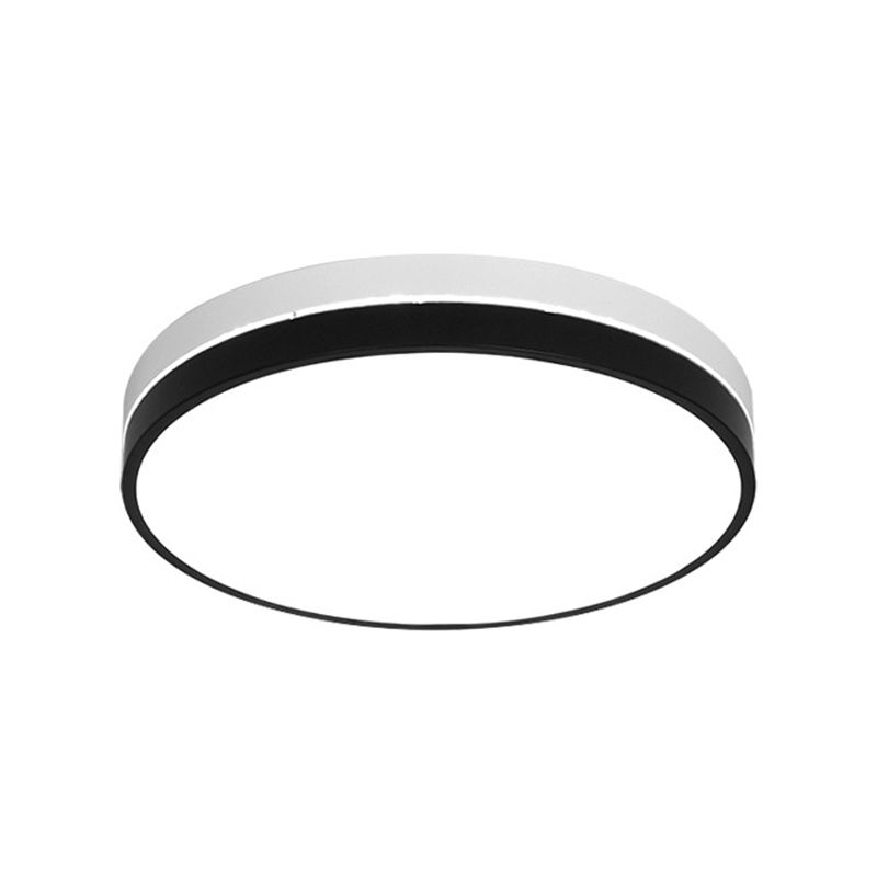 Plafonnier LED nordique rond/carré/rectangle en acrylique pour salon, luminaire de plafond en noir et blanc