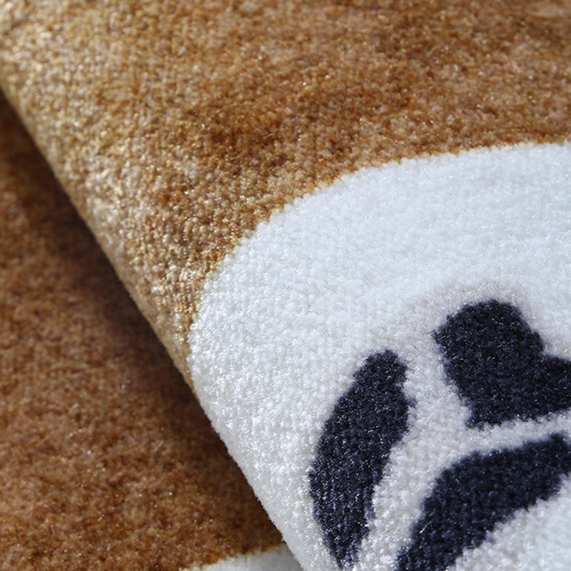 Stylish Modern Area Carpet Brown Polyester Area Rug Leopard Pattern Stain Resistant Rug for Bedroom