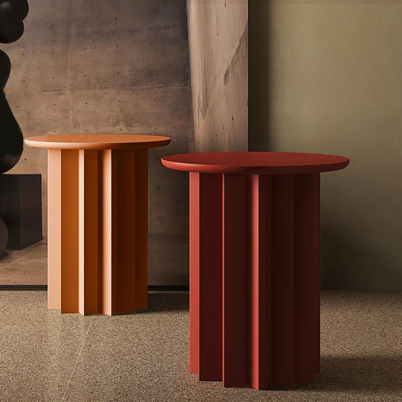 Scandinavian Round Solid Wood Top Side Table 19.6" Tall Pedestal End Table with
