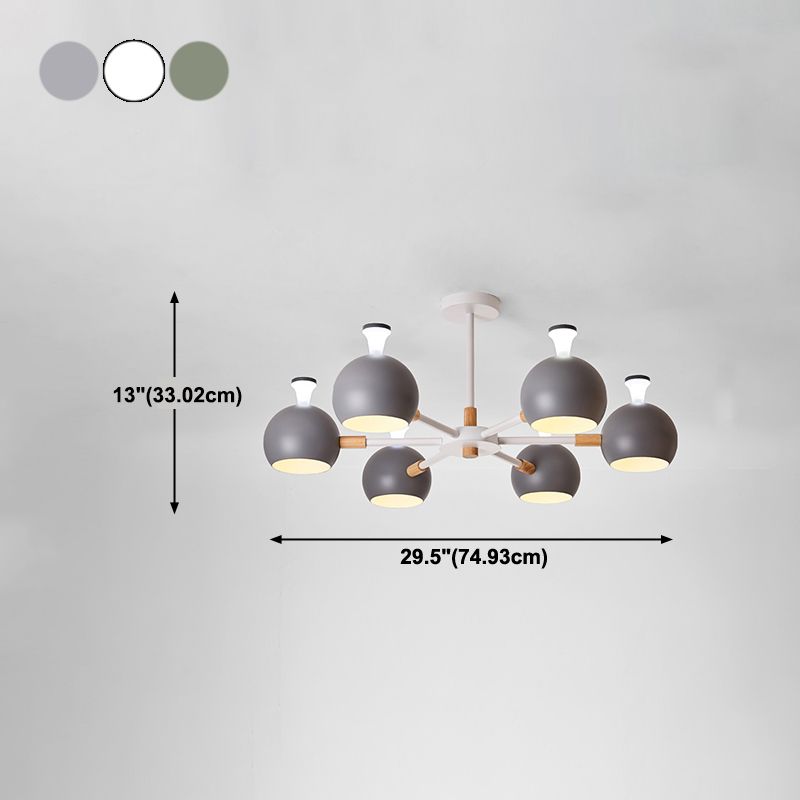 Multi Light Spherical Branch Hanging Light Modern Style Metal Hanging Lighting for Bedroom