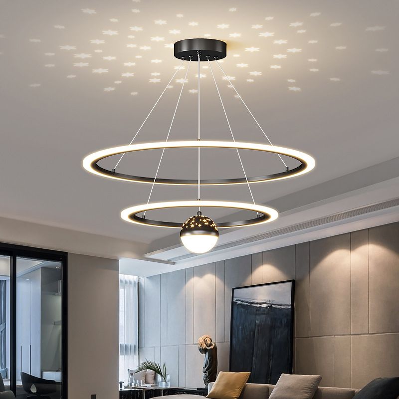 Accesorio de iluminación de lámpara de metal escalonado 3 luces de estilo moderno luz colgante de techo