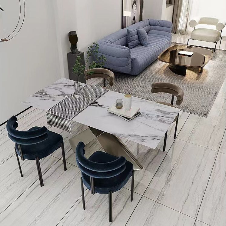 Modern Armless Dining Chairs Home Kitchen Velvet Side Chairs