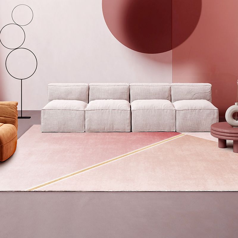 Pink Modern Area Rug Blending Gradient Rug Washable Indoor Rug for Living Room