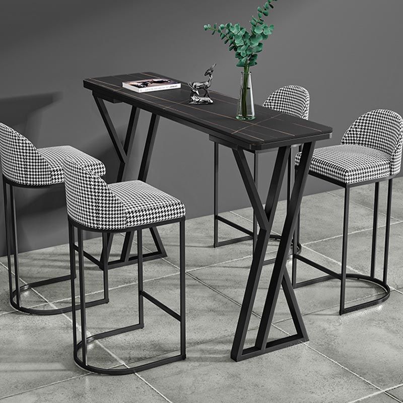 Industrial Rectangle Top Counter Table 42-inch Height Table for Coffee Shop