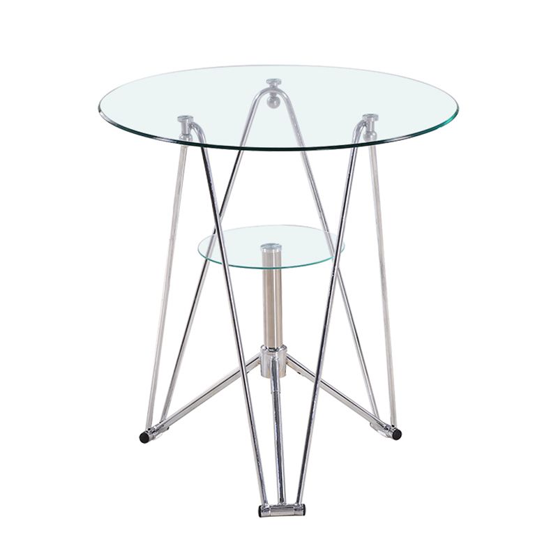 Mesa de comedor de cocina de estilo moderno mesa redonda con base de metal para el hogar