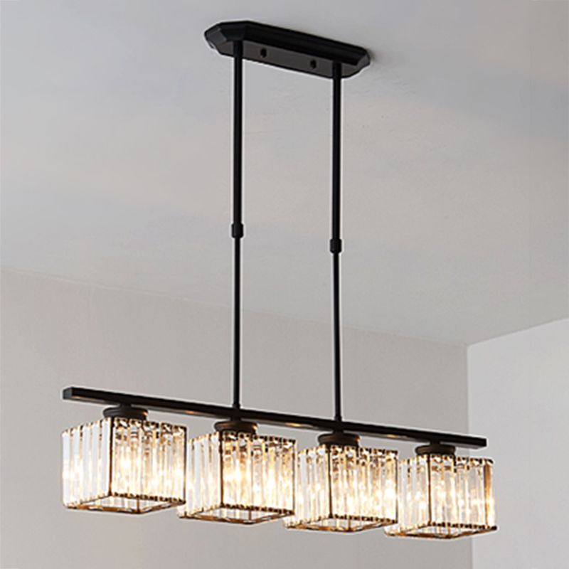 Luces colgantes de Crystal Island de estilo moderno de estilo cuadrado