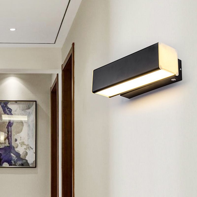 350 ° design rotabile Design LED LAMPAGNO SEMPLICITÀ STANZO ACRILICO LIGHT DI SCONCE RETTANGOLARE PER CAMERA