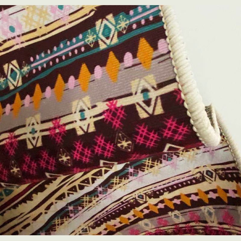 Modern Carpet Color Block Geometry Print Area Rug Polyester with Non-Slip Backing Rug