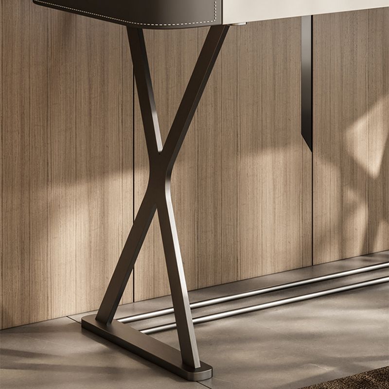 2 Drawers Vanity Set with Stool Glam Stone Top Makeup Vanity Desk