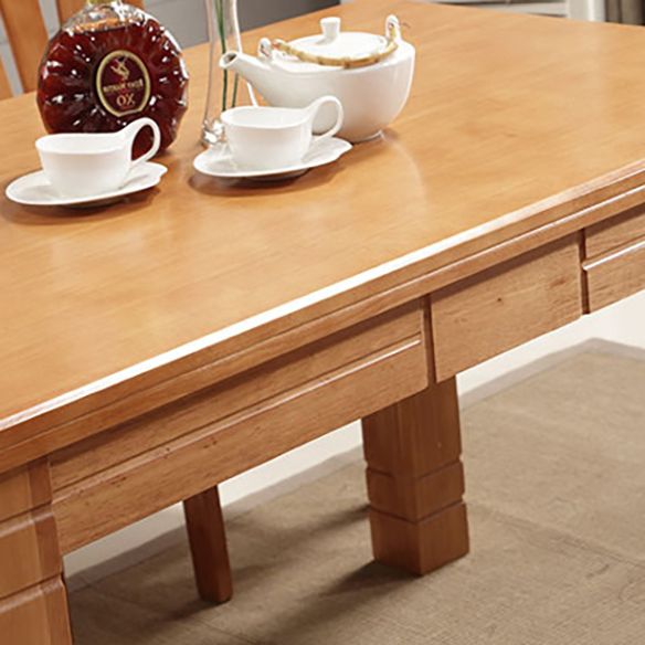 Traditional Wooden Dining Room Set with Rectangle Top and 4 Legs Base Dining Furniture