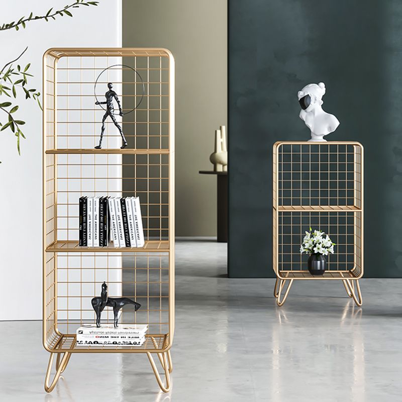 Glam Metal Bookshelf Standard Shelf Bookshelf for Home Office