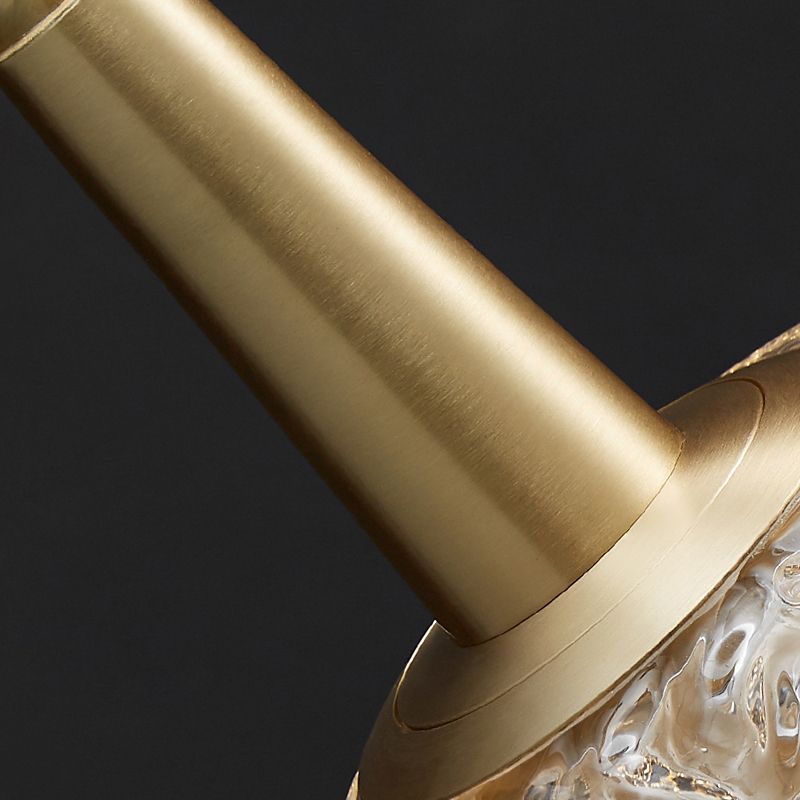 Spherical Bedside Wall Hanging Lamp Crystal 1 Head Minimalist Wall Light in Brass