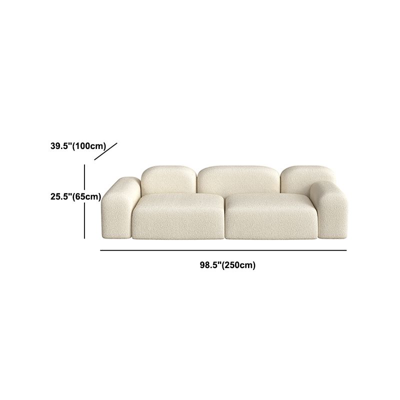 Wool Tight Back Sofa 39.37"W * 25.59" H in White for Living Room
