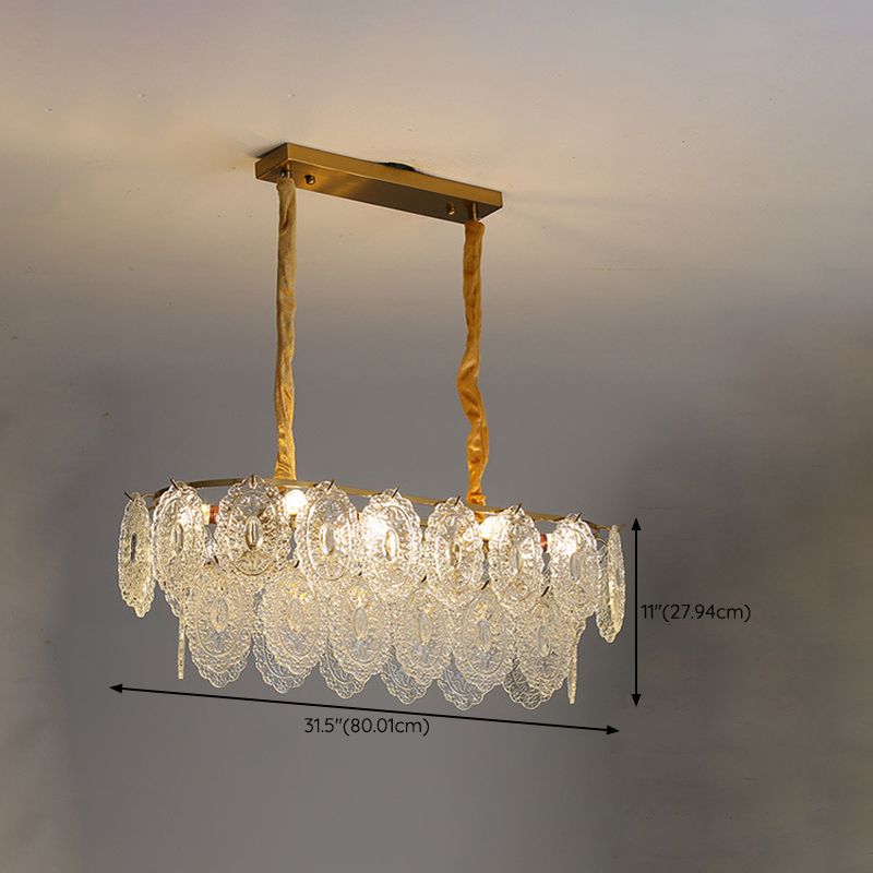 Contemporary Glass Island Lighting Fixture Creative Pendant Light for Dining Room