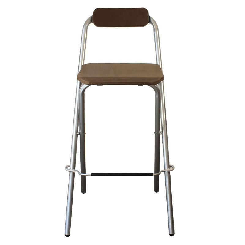 Contemporary Folding Dining Stools Armless Bar Stools with Metal Base