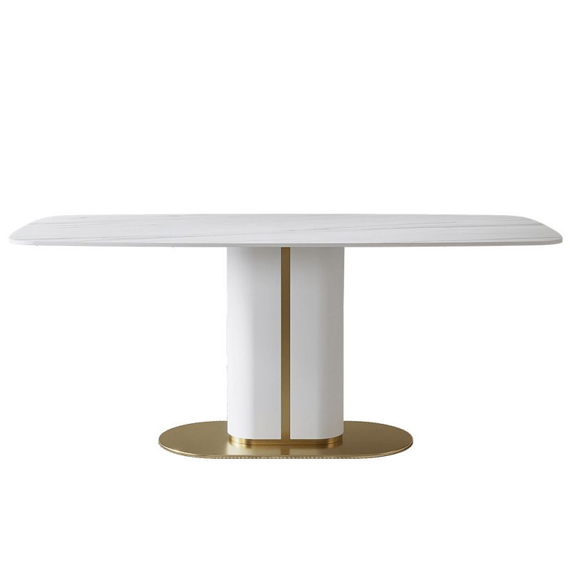 Luxury 1/4/5/6/7 Pieces Dining Set Sintered Stone Dining Table with Leather Chairs