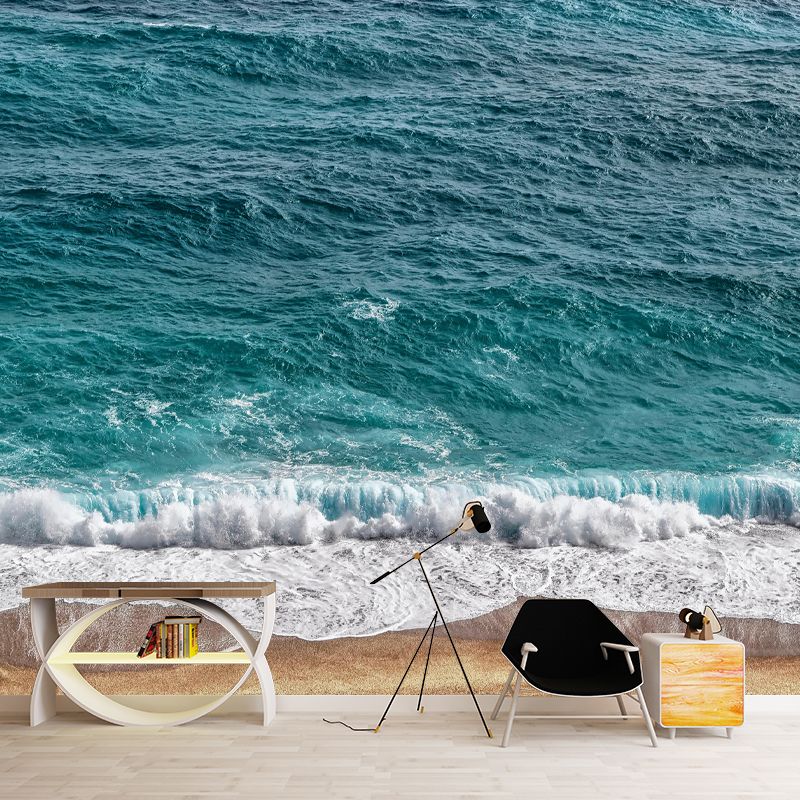 Sea Mural Horizontal Photography Modernism Wall Decor for Bathroom