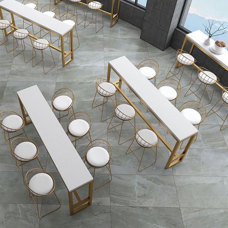 Glam Rectangle Bar Table Set 1/7 Pieces Solid Wood Counter Table for Indoor