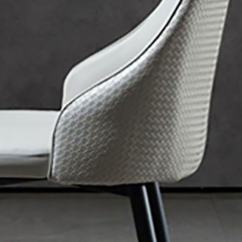 Contemporary Dining Chairs Kitchen Armless Chairs with Metal Legs
