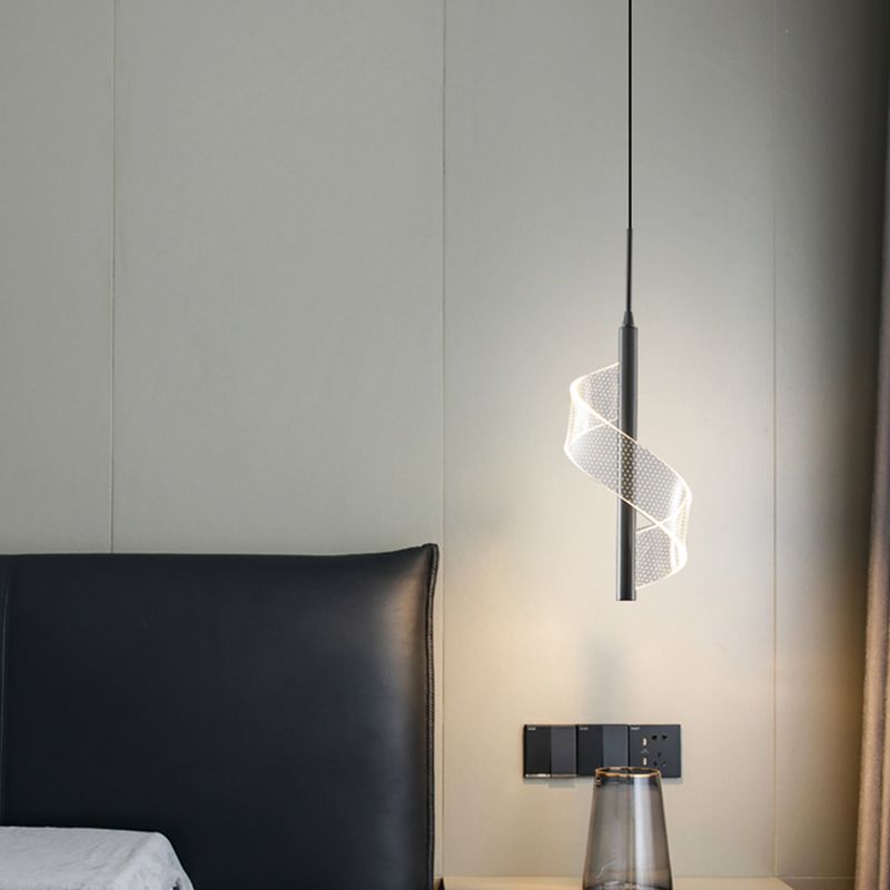Linear Shape Metal Pendant Lights Contemporary Style Hanging Lamps