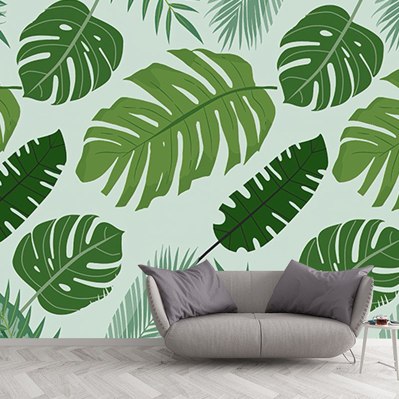 Modern Style Mural Wallpaper Monstera Environment Friendly Bedroom Wall Mural