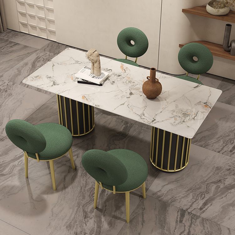Glam Stone Furniture 1/5 Pcs Standard Height Dining Room Furniture Set for Home