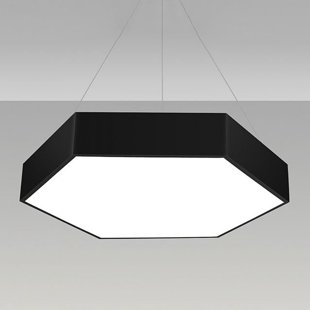 Plafonnier LED de forme hexagonale en fer moderne, 1 lumière, montage encastré pour bureau