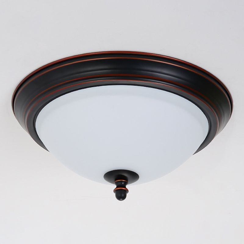 Glass Ceiling Mount Light Fixture Bowl-Shaped LED Traditional Flush Mount Ceiling Light Fixture