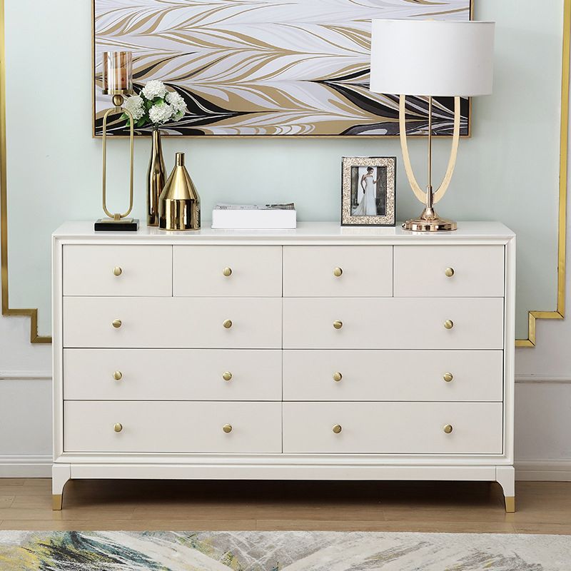 Classic Glam Double Dresser Cherry Horizontal Storage Chest Dresser for Bedroom