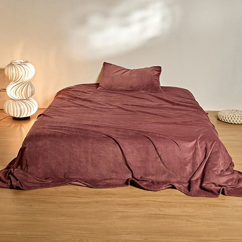 Flannel Bed Sheet Set Winter Solid Fitted Sheet for Bedroom