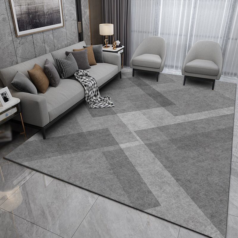 Modern Geometry Pattern Carpet Polyester Indoor Rug Non-Slip Backing Area Carpet for Home Decoration