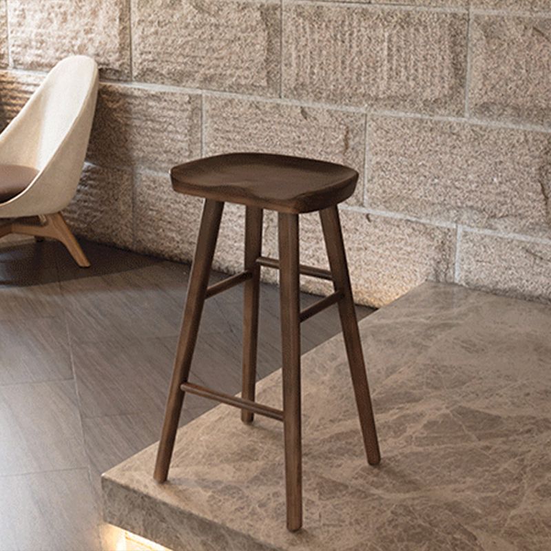Solid Wood Bar Stool Modern Backless Counter Stool for Bristol